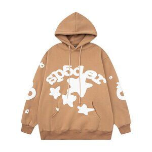 Men's Sp5der Mens Print Hooded Sweatshirt In Brown